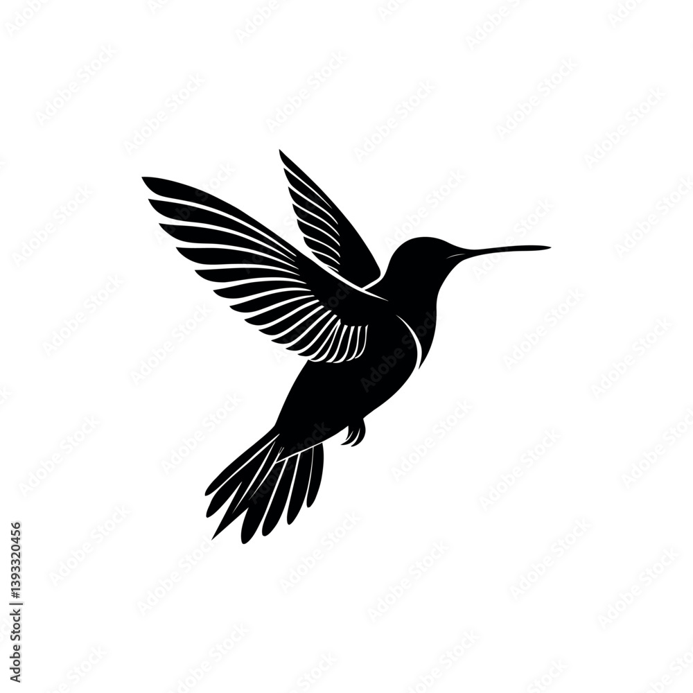 Obraz premium hummingbird silhouette logo vector line art logo design