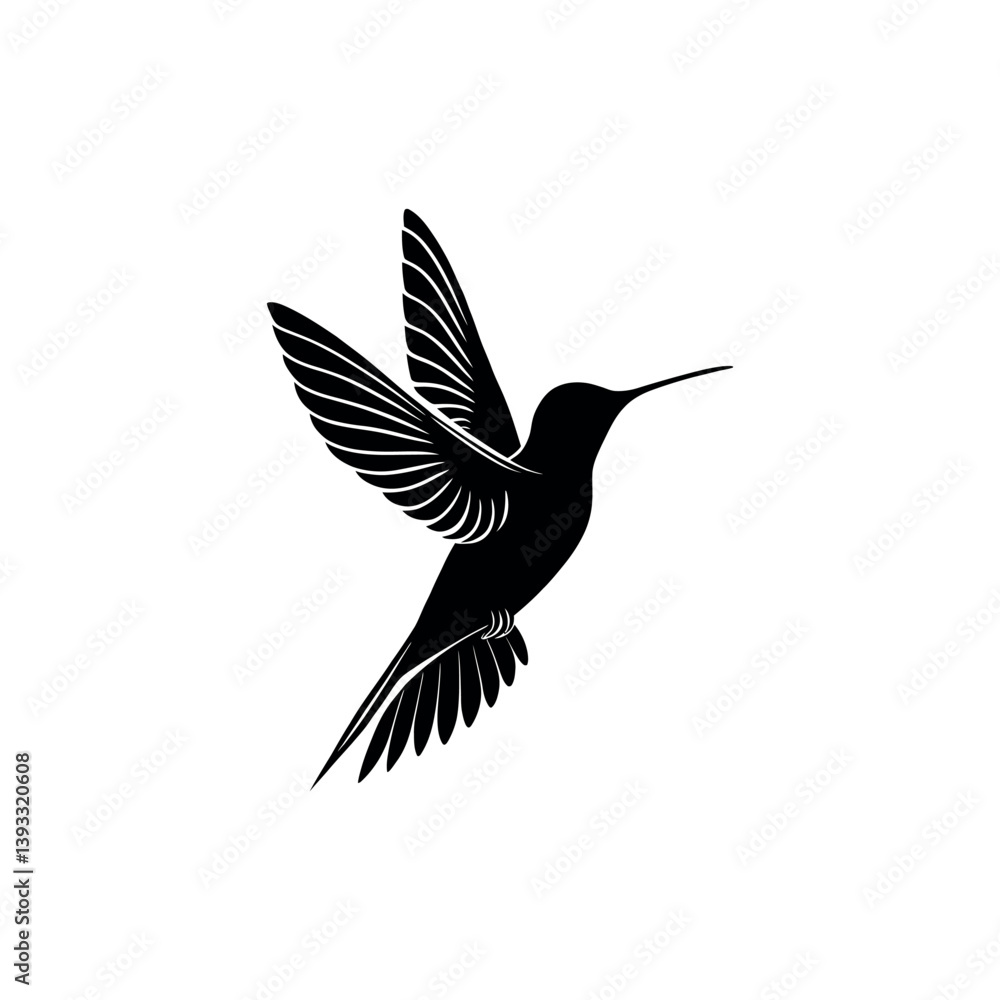 Obraz premium hummingbird silhouette logo vector line art logo design