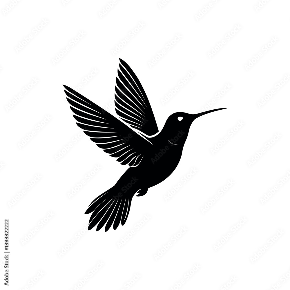 Fototapeta premium hummingbird silhouette logo vector line art logo design