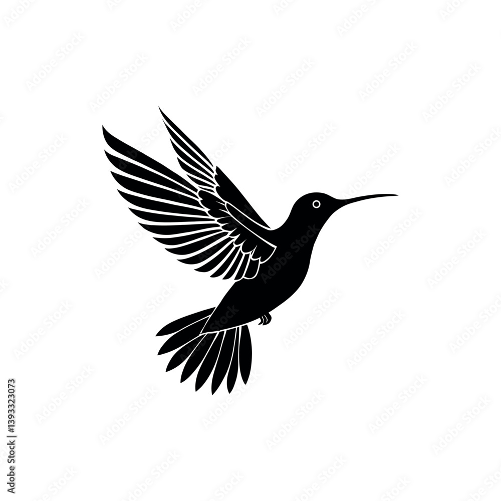 Obraz premium hummingbird silhouette logo vector line art logo design
