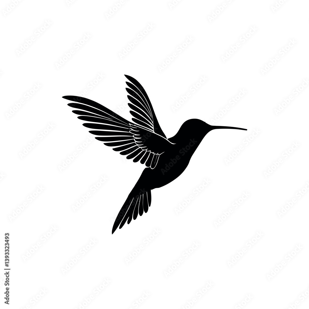 Obraz premium hummingbird silhouette logo vector line art logo design