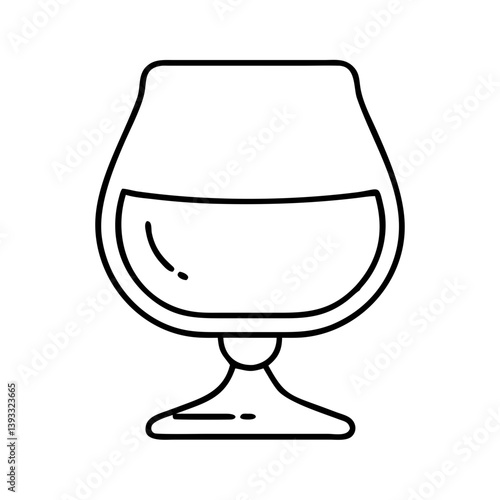 brandy snifter icon, brandy snifter line art - simple line art of brandy snifter, perfect for brandy snifter logos and icons