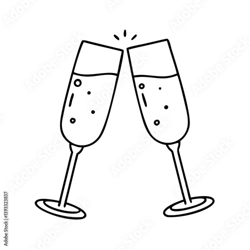 champagne flute icon, champagne flute line art - simple line art of champagne flute, perfect for champagne flute logos and icons