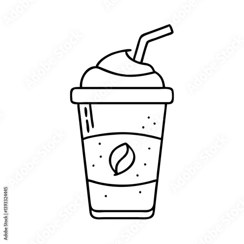 frappuccino icon, frappuccino line art - simple line art of frappuccino, perfect for frappuccino logos and icons