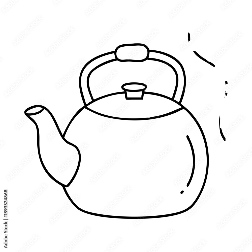 Obraz premium green tea pot icon, green tea pot line art - simple line art of green tea pot, perfect for green tea pot logos and icons
