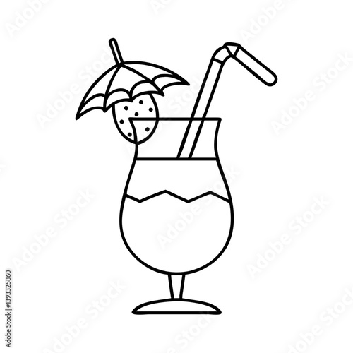 pi a colada icon, pi a colada line art - simple line art of pi a colada, perfect for pi a colada logos and icons