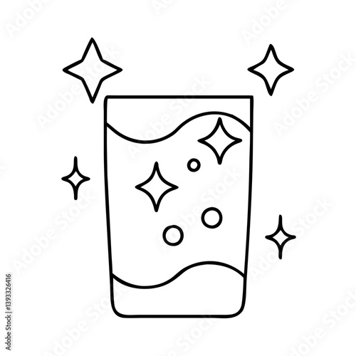 sparkling water icon, sparkling water line art - simple line art of sparkling water, perfect for sparkling water logos and icons