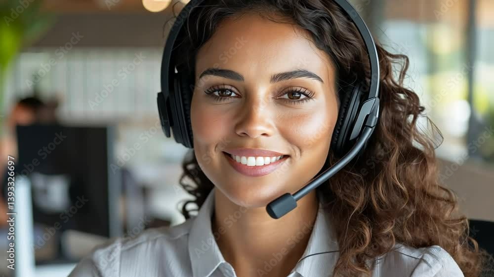 Professional Call Center Agent in Modern Workspace Professional Call Center Agent in Modern Workspace