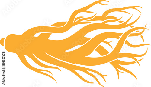 Ginseng logo. Isolated ginseng on white background