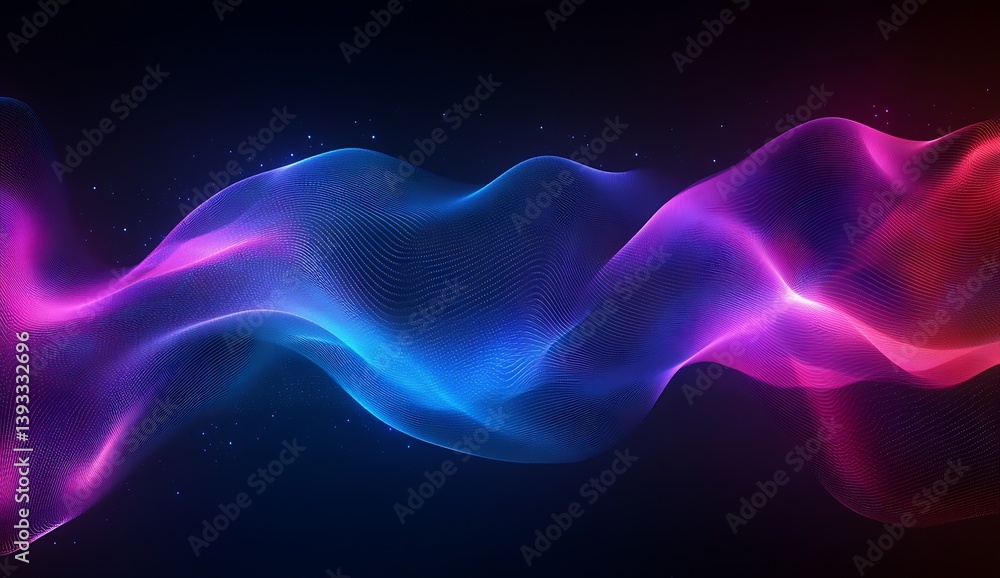 Fototapeta premium Breathtaking abstract wave composition showcasing rich colors and shimmering particles flowing gracefully : Generative AI