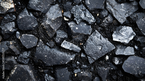 Wallpaper Mural Dark Grey Rocks. Closeup view of many small and medium sized rocks.  Suitable for backgrounds, textures, or nature studies Torontodigital.ca