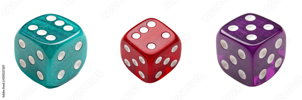 Colorful Transparent Dice with Dots Isolated on Transparent Background PNG Colorful Transparent Dice with Dots Isolated on Transparent Background PNG