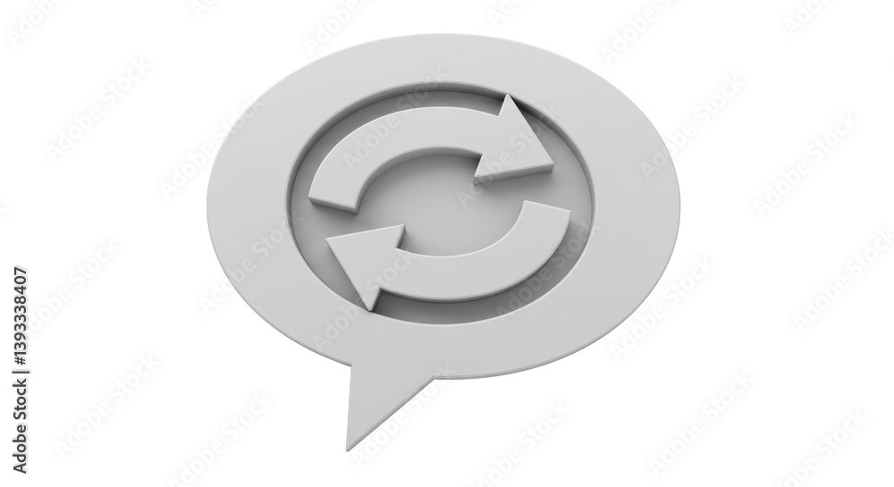 Isolated Refresh Icon in Speech Bubble Isolated Refresh Icon in Speech Bubble