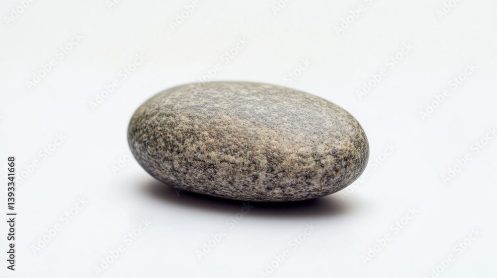 Serene Still Life: Smooth Gray River Stone on White Backdrop, Perfect for Meditation and Zen-Inspired Designs Serene Still Life: Smooth Gray River Stone on White Backdrop, Perfect for Meditation and Zen-Inspired Designs