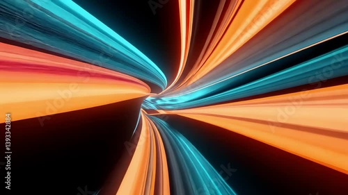 Swirling colors create a captivating tunnel of light in a mesmerizing digital journey through time and space Generative AI