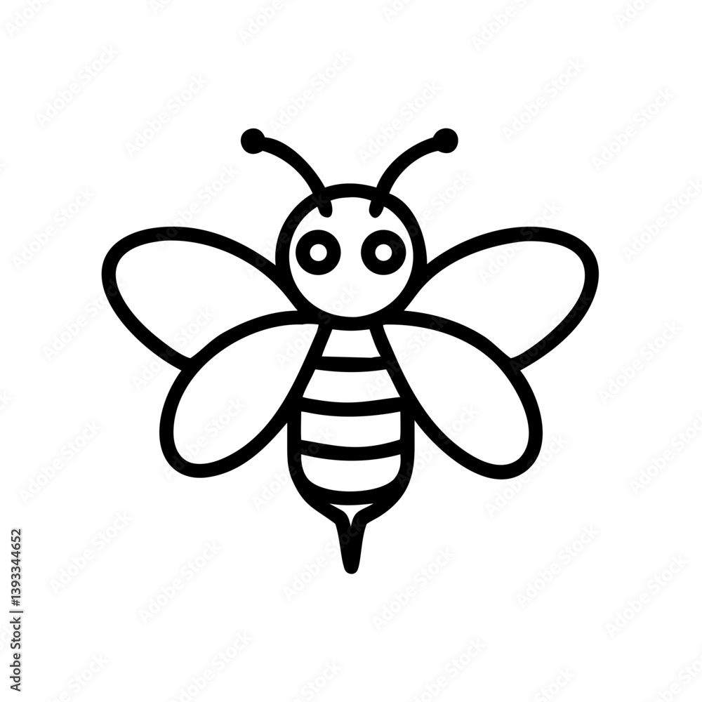 Fototapeta premium Bee Animal outline Icons