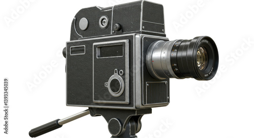 Isolated Vintage Movie Camera