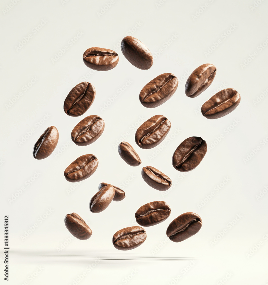 Falling Coffee Beans - A Rich and Aromatic Image Falling Coffee Beans - A Rich and Aromatic Image