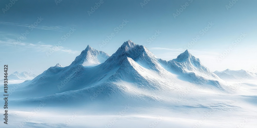 Majestic snowy mountain range under a serene sky Majestic snowy mountain range under a serene sky