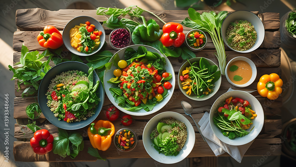 vegetarian food on the table vegetarian food on the table