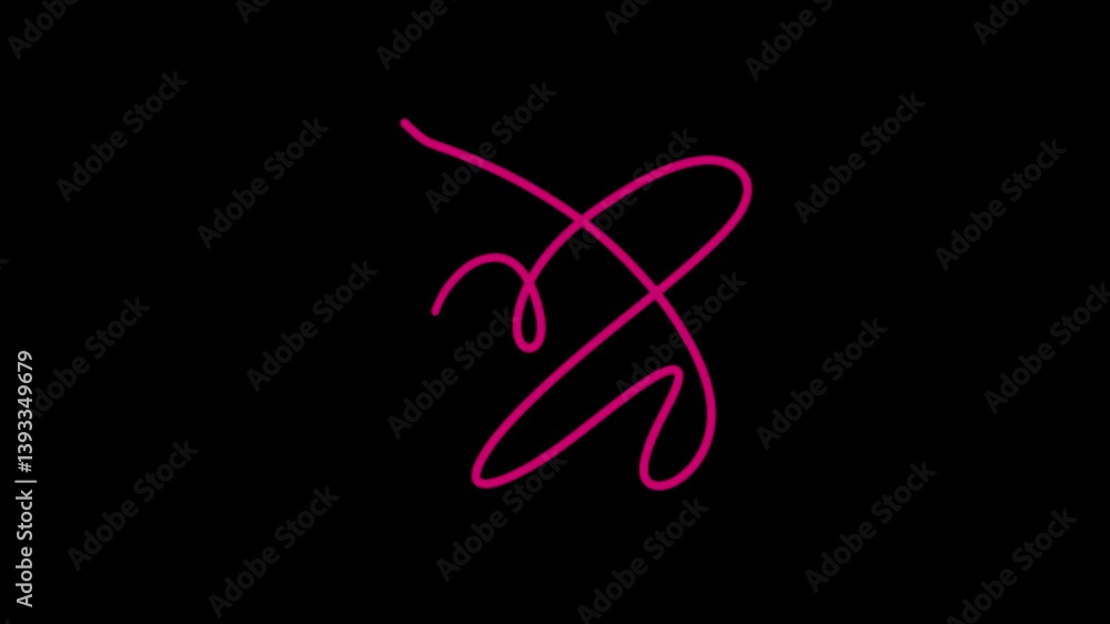 animated random 2d line art shape on black background animated random 2d line art shape on black background