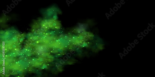 A realistic backdrop featuring mystical smoke, with swirling green fog.