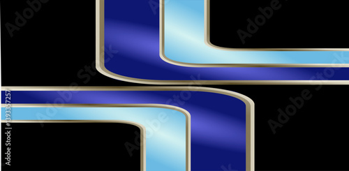 geometric composition, lines or planes that form ornaments with blue and brown gold gradient colors as inspiration in applied art design or graphic design