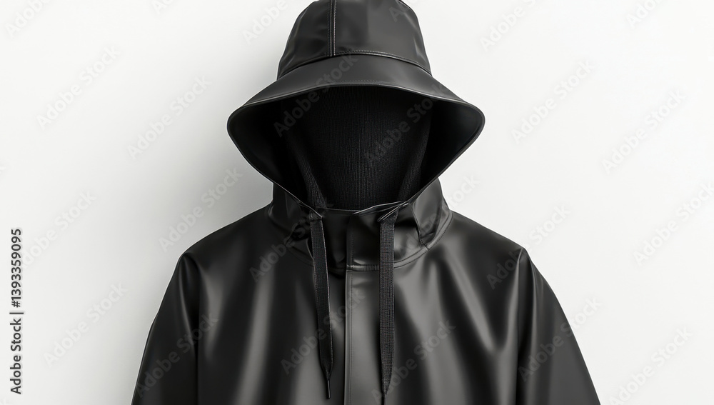 Stylish Black Waterproof Raincoat with Hood Stylish Black Waterproof Raincoat with Hood
