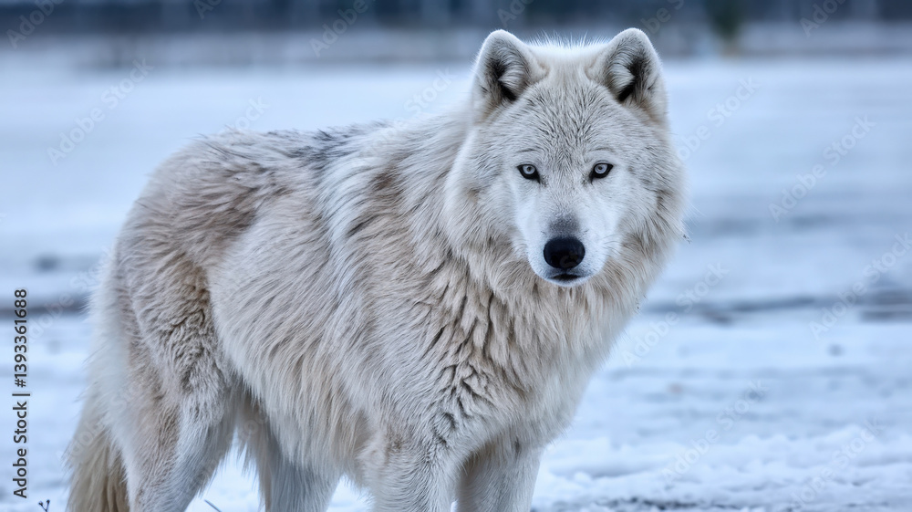 Obraz premium Majestic Arctic Wolf in Snowy Wilderness