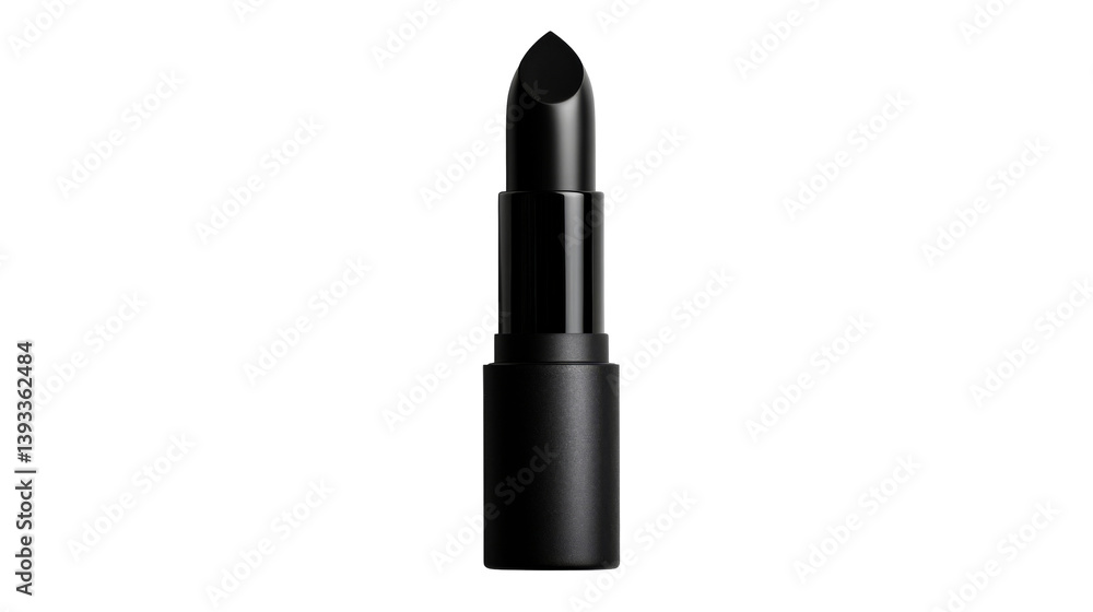 Black lipstick in a stylish case on black background, cut out transparent Black lipstick in a stylish case on black background, cut out transparent