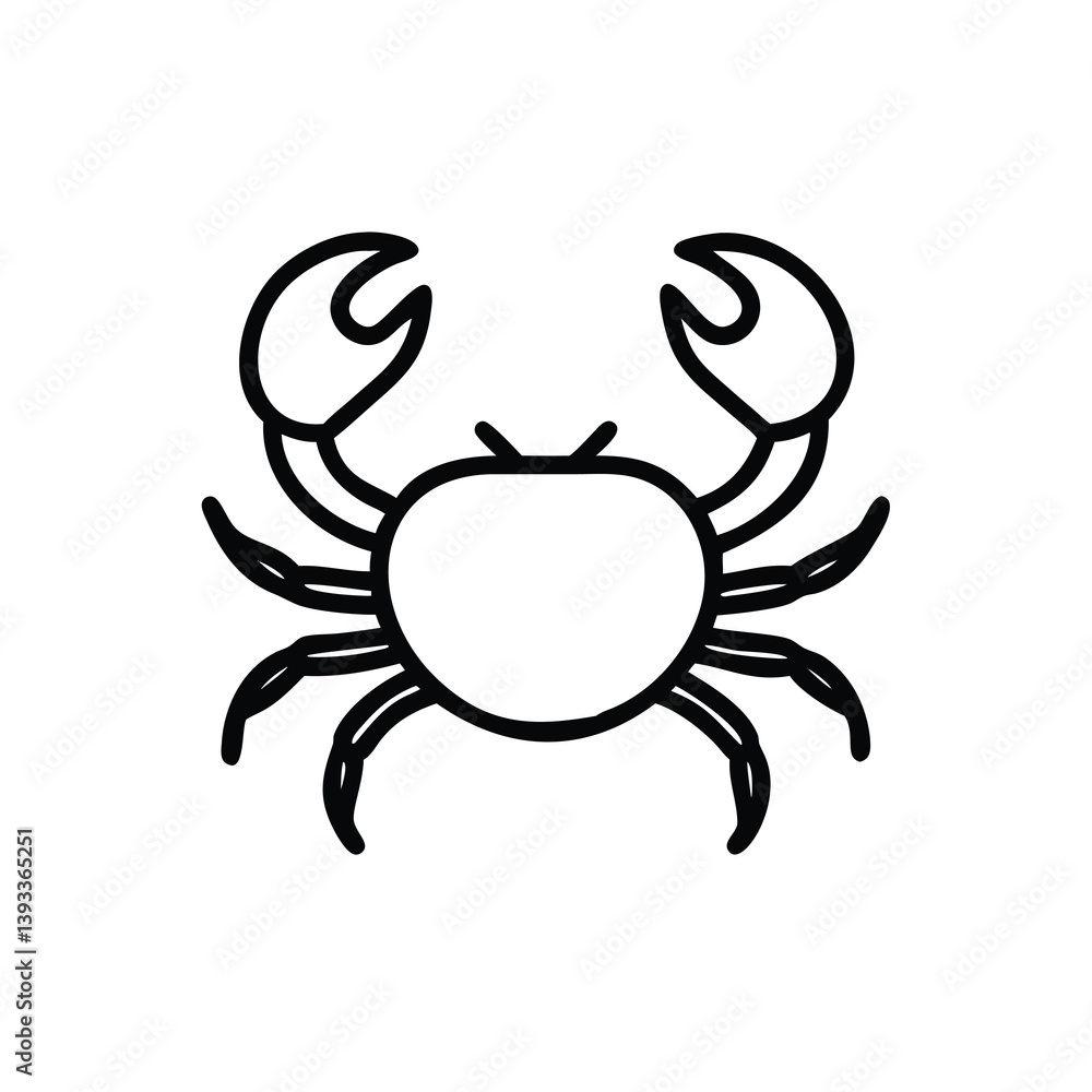 Minimalist Crab Illustration Simple Line Art Style Marine Animal Design Vector Minimalist Crab Illustration Simple Line Art Style Marine Animal Design Vector