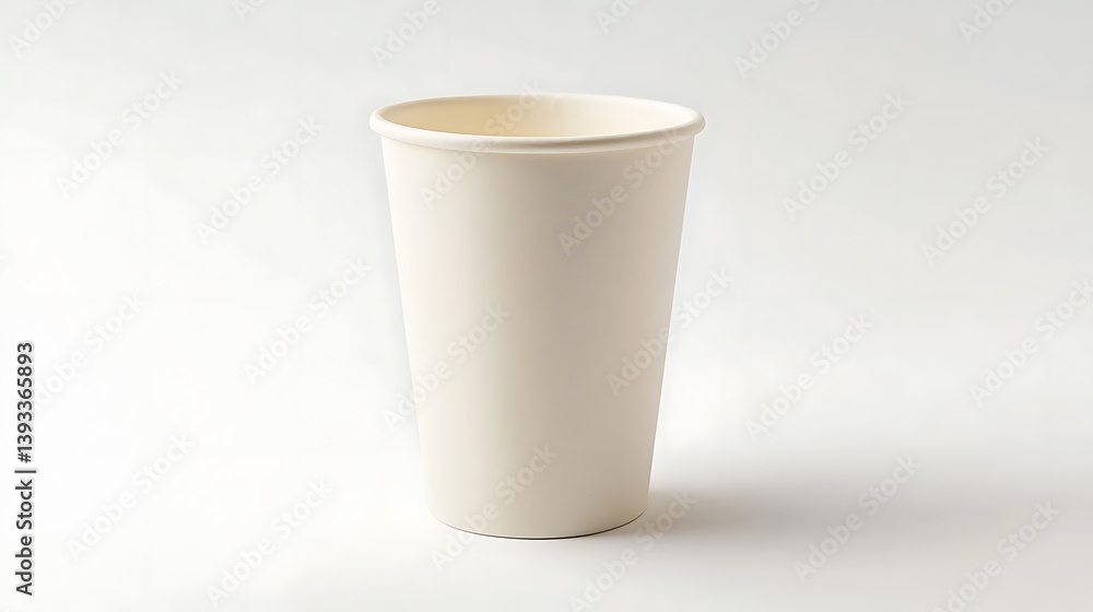 A biodegradable disposable drinking cup with an elegant tapered shape and smooth matte finish, ultra-HD, isolated on solid white background. A biodegradable disposable drinking cup with an elegant tapered shape and smooth matte finish, ultra-HD, isolated on solid white background.