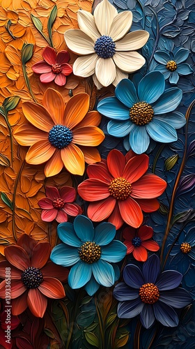 Vertical floral composition in full bloom high resolution picture