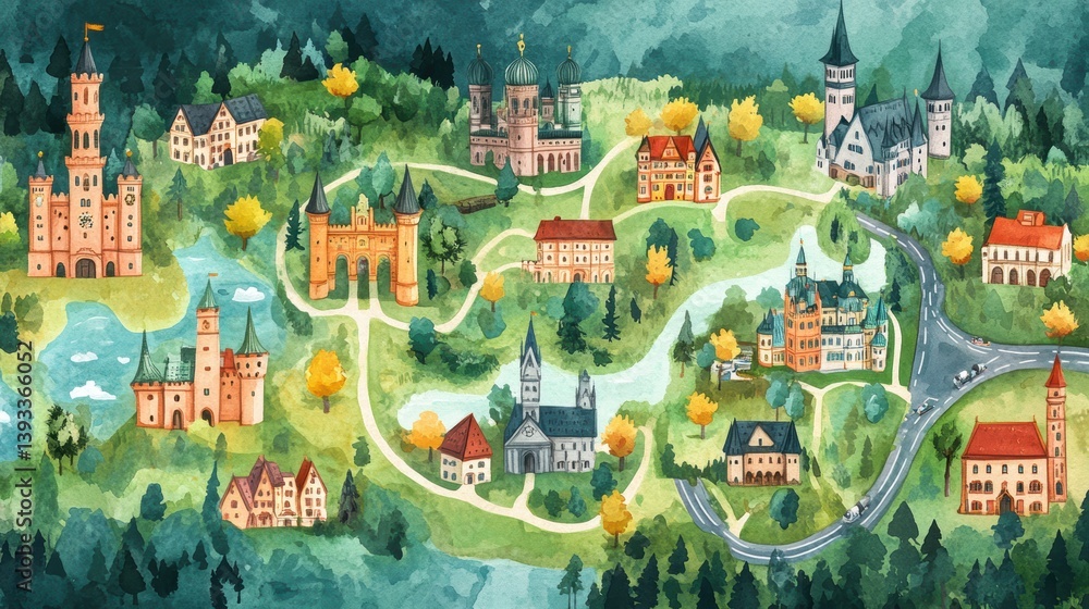 Fototapeta premium Germany watercolor background