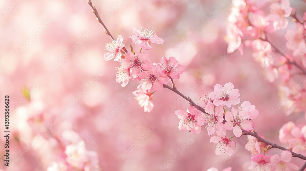 Beautiful cherry blossoms blooming in a spring garden filled with soft pink petals Beautiful cherry blossoms blooming in a spring garden filled with soft pink petals