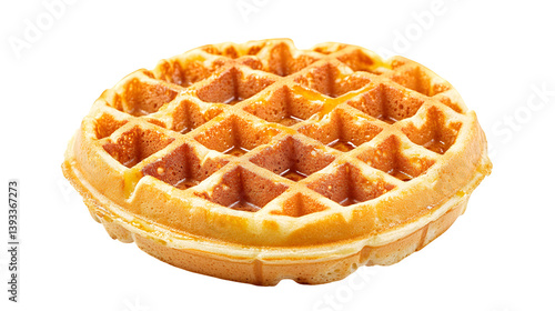 Belgian waffle on a white background --ar 16:9