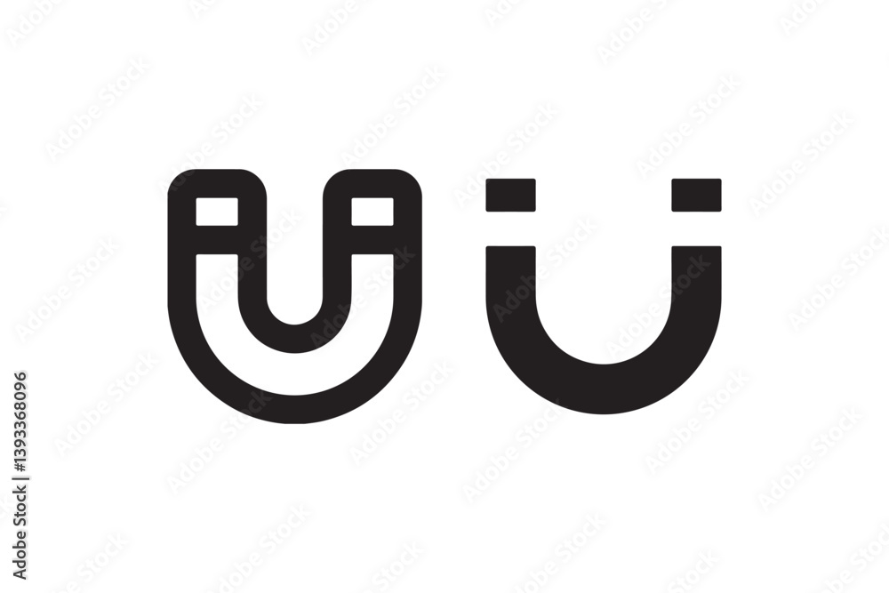 Fototapeta premium Magnet icon in solid and outline style Vector