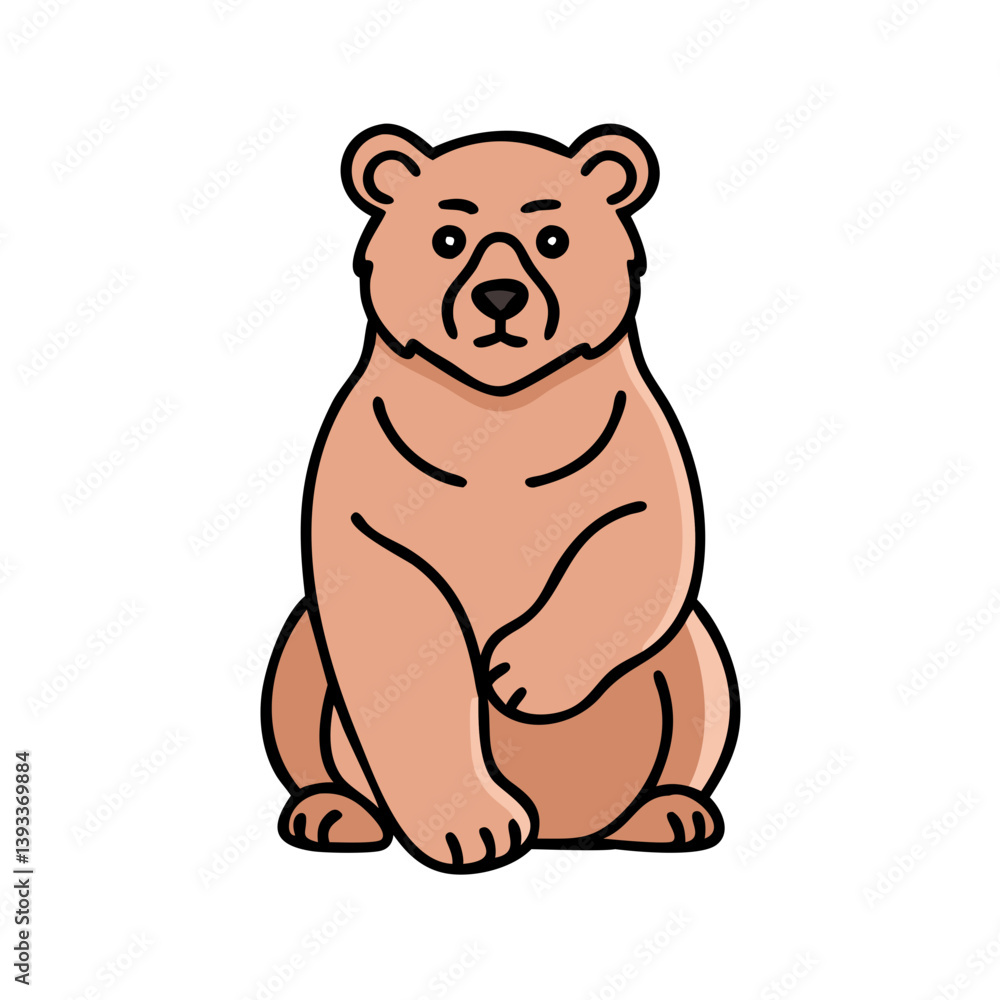 Obraz premium Cute brown bear illustration vector drawing animal wildlife cartoon design on transparent background