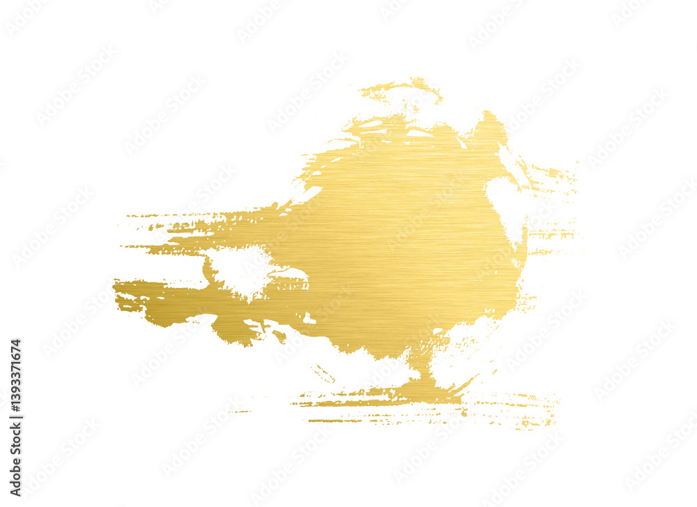 Obraz premium Beautiful textured golden strokes isolated on white background.