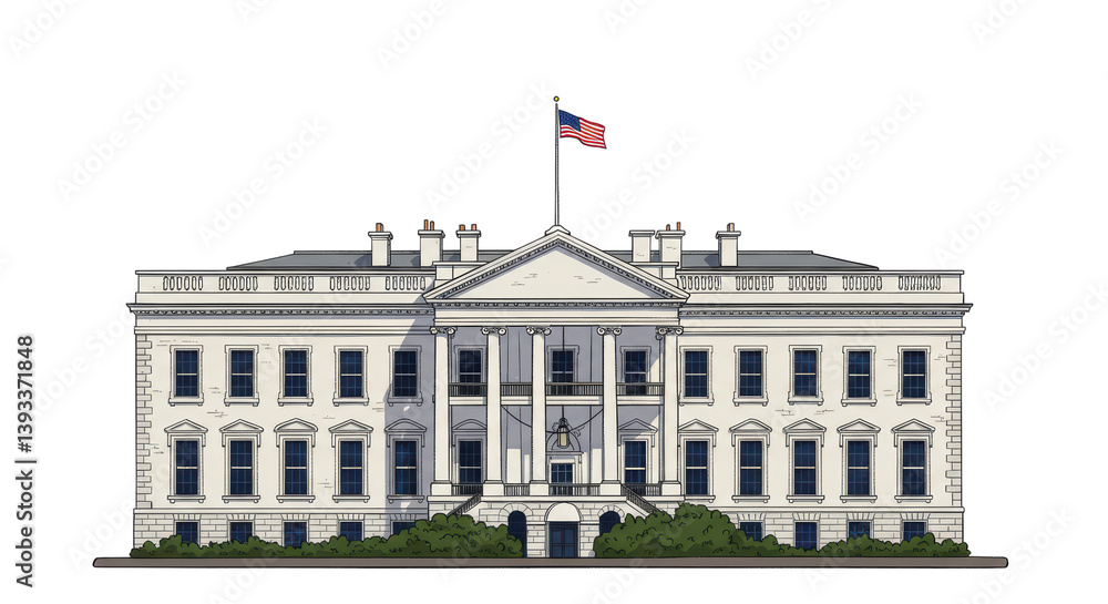 Fototapeta premium Isolated White House Washington D.C. USA