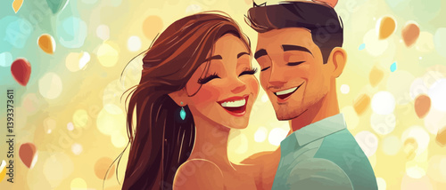 caucasian happy romantic young couple celebrating their marria