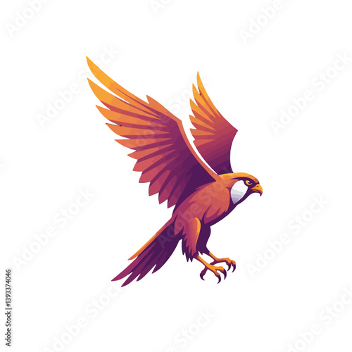 Falcon in Flight Illustration