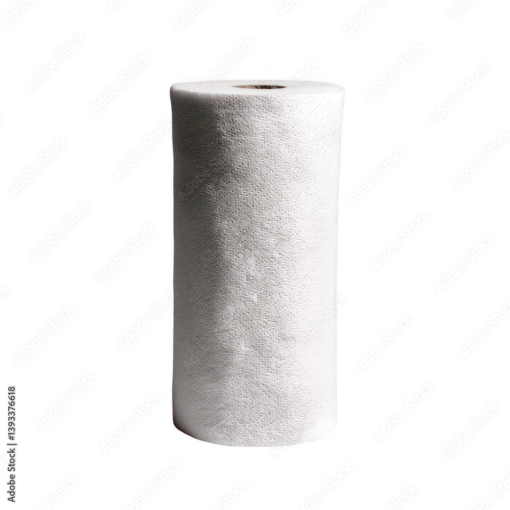 A roll of white kitchen paper towels on an isolated background, png A roll of white kitchen paper towels on an isolated background, png