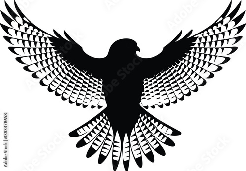 Kestrel Silhouette Set for Bird of Prey and Wildlife Designs Flying Kestrel Falcon Silhouettes for Nature and Hunting Projects