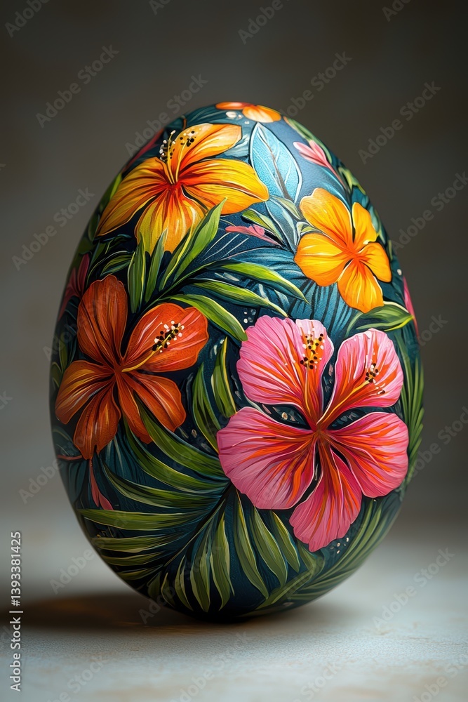 Vibrantly HandPainted Floral Easter Egg Art A Colorful, Joyful Celebration of Springtime