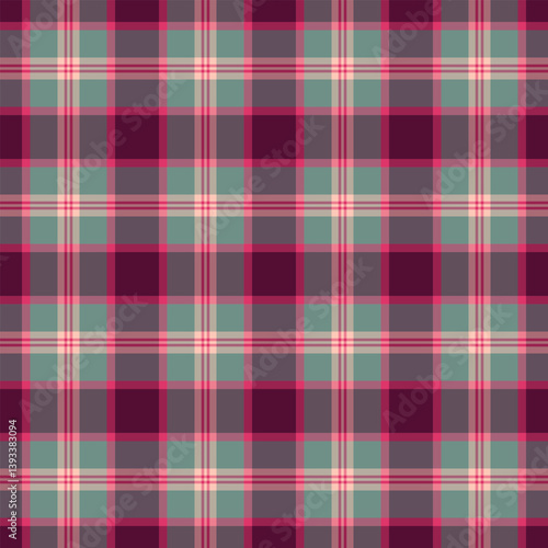 Stylish seamless plaid pattern in muted jewel tones.  Perfect for textile design, wallpaper, or website backgrounds.