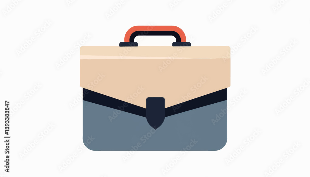 Minimalistic geometric briefcase illustration on white background, business concept Minimalistic geometric briefcase illustration on white background, business concept