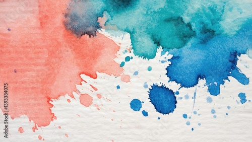 Close-up shot of watercolor paint on paper, ideal for use in illustrations and designs