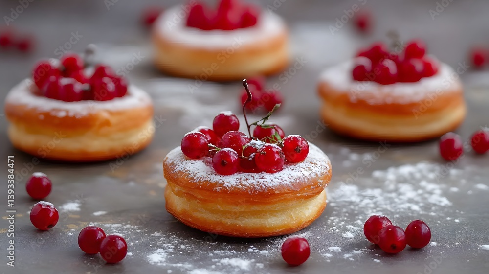 Delicious Red Currant Donuts Powdered Sugar Delicious Red Currant Donuts Powdered Sugar