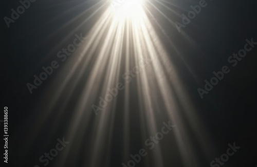 Obraz na płótnie Bright sun rays isolated on black background for design overlay. Light beams shine. Sunshine effect. Sunflare with sparkle. Warm sunlight with beams of light. Perfect for graphic design. w salonie